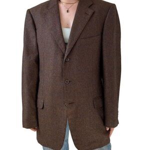 Ermenegildo Zegna 100% Cashmere Sport Coat Blazer Brown Made in Italy Jacket 54R